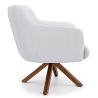 Kit 2 Poltronas Base Madeira Jade C-12ano Branco - 5