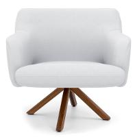 Kit 2 Poltronas Base Madeira Jade C-12ano Branco - 6