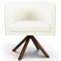 Kit 2 Poltronas Base Madeira Betina C-26ano Bege - 4