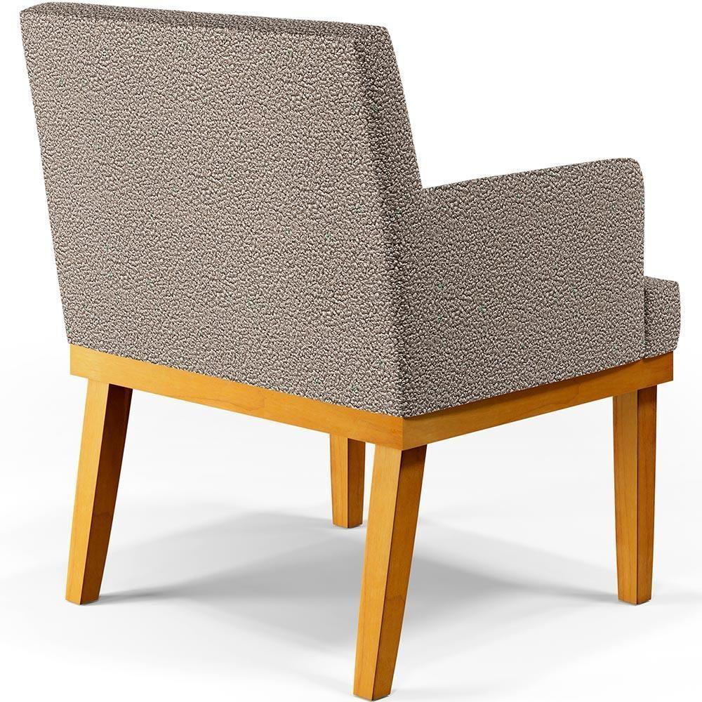 Kit 2 Poltronas Base Mel Beatriz W01 Bouclê Bege - 3