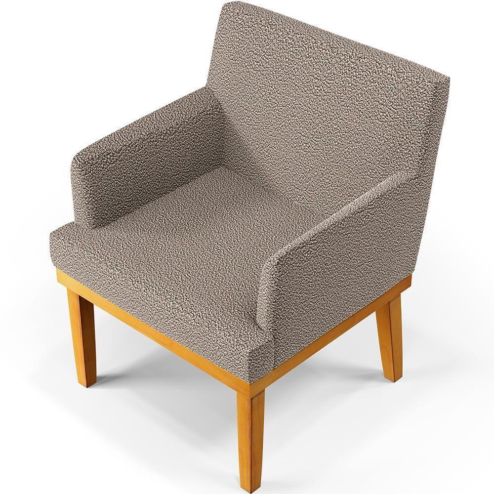 Kit 2 Poltronas Base Mel Beatriz W01 Bouclê Bege - 4