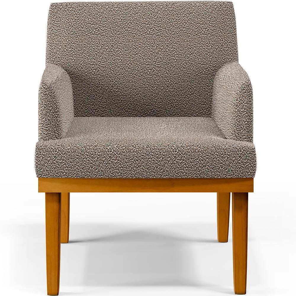 Kit 2 Poltronas Base Mel Beatriz W01 Bouclê Bege - 6