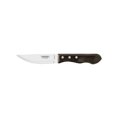 Faca Para Churrasco Jumbo Tramontina Com Lamina Em Aço Inox E Cabo Em Madeira Polywood Castanho 5"