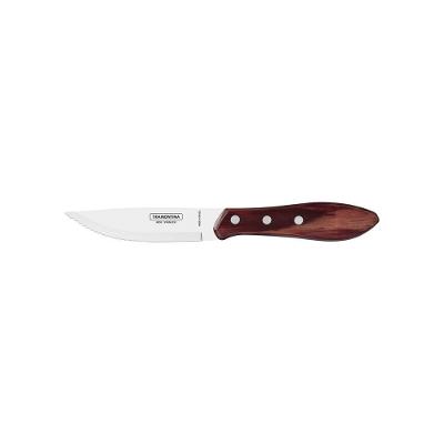 Faca Para Churrasco Jumbo Tramontina Com Lamina Em Aço Inox E Cabo De Madeira Polywood Vermelho 5"