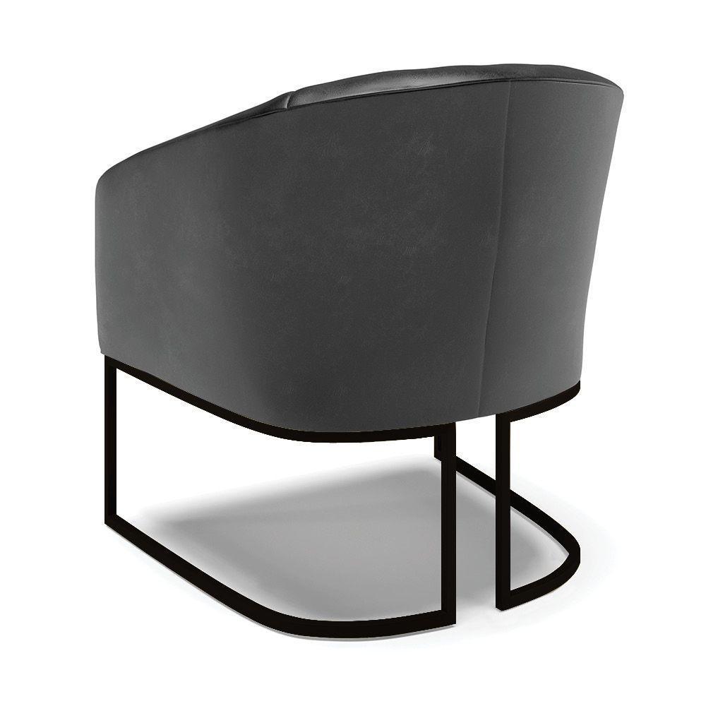 Kit 2 Poltronas Stella Corano Base Industrial Preto - D'Rossi Cor Preto - 5