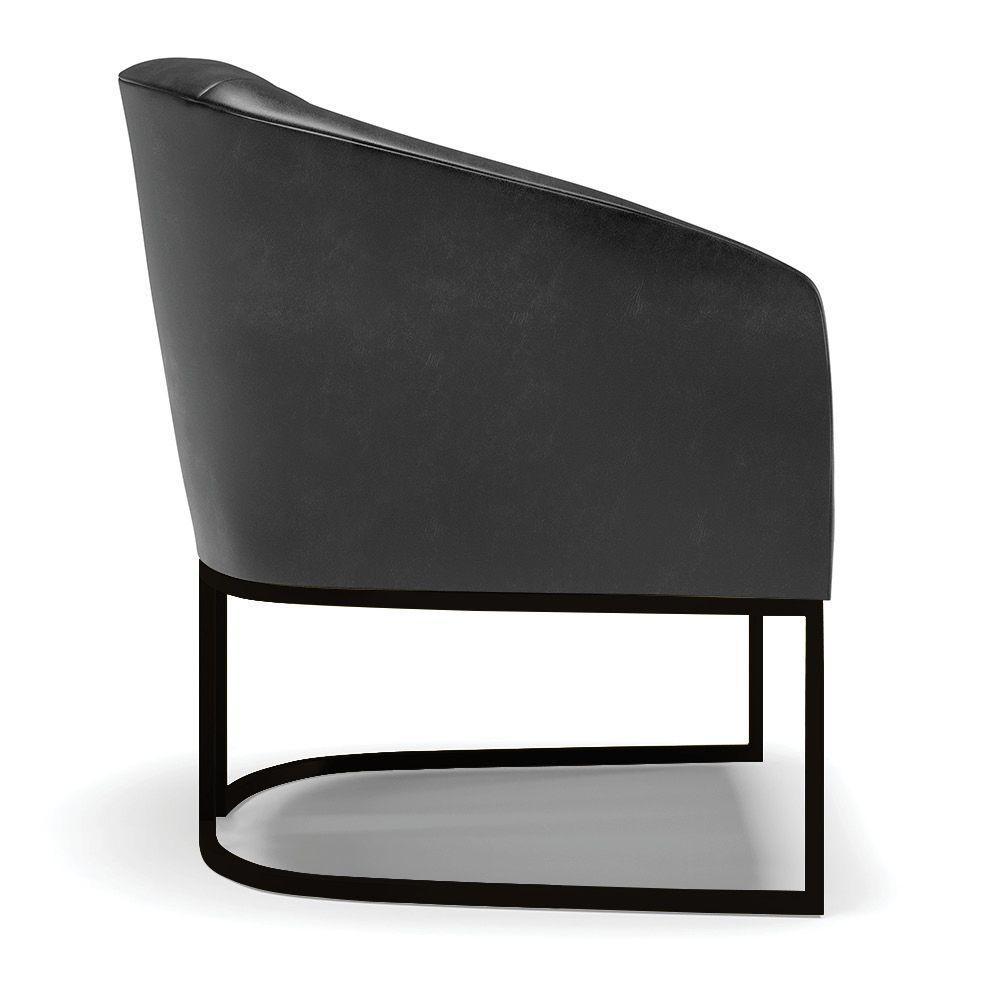 Kit 2 Poltronas Stella Corano Base Industrial Preto - D'Rossi Cor Preto - 6