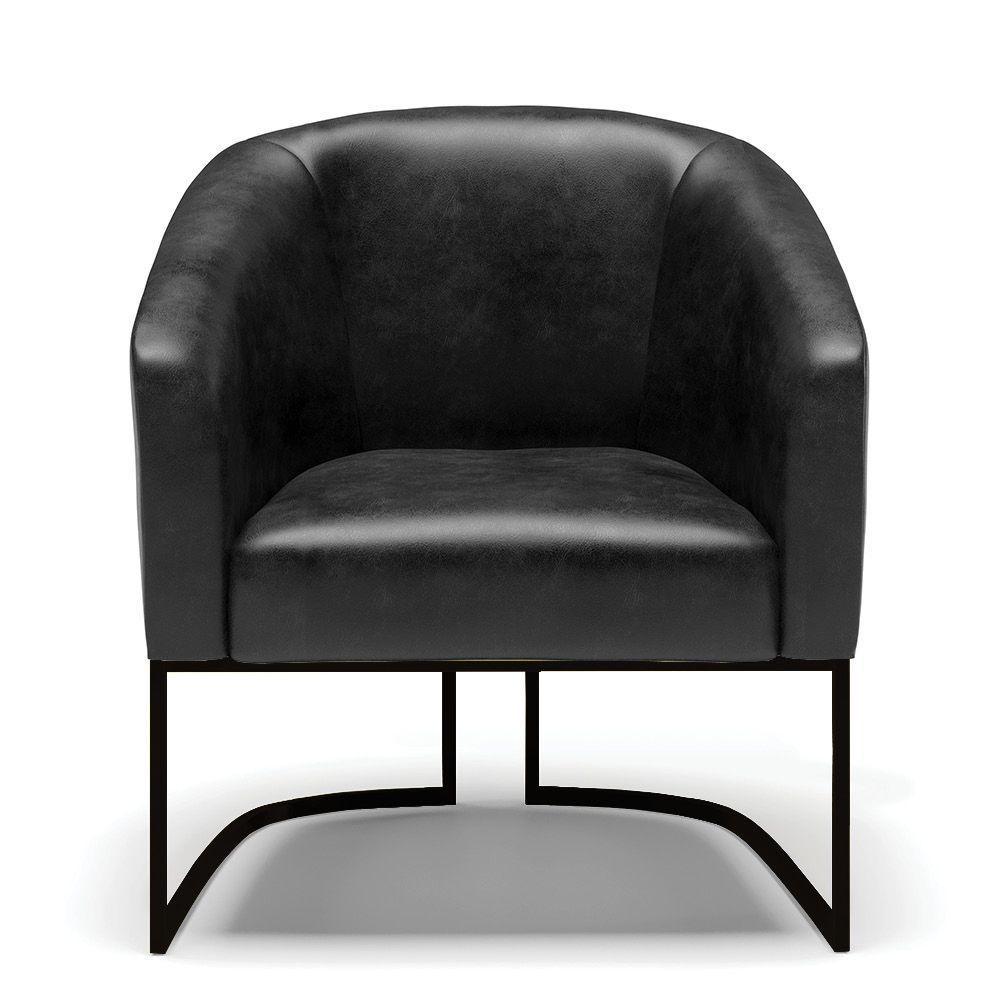 Kit 2 Poltronas Stella Corano Base Industrial Preto - D'Rossi Cor Preto - 7