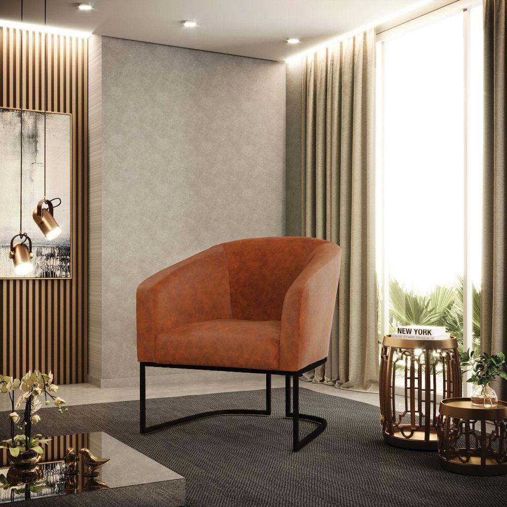 Kit 2 Poltronas Stella Corano Base Industrial Preto - D'Rossi Cor Nozes - 7