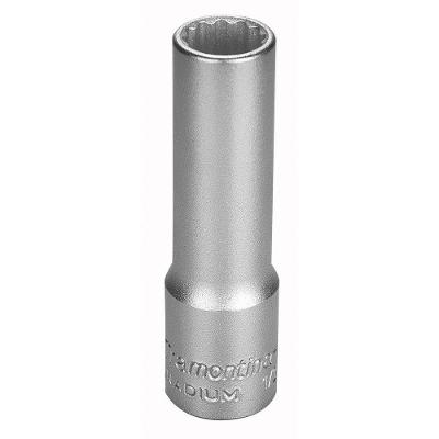 Soquete Estriado Longo Em Aço Cromo Vanadio 14 Mm - Encaixe 1-2" Tramontina Pro