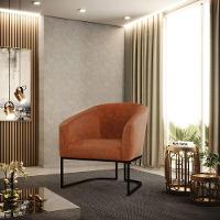 Kit 2 Poltronas Stella Corano Nozes Base Industrial Preto - D'Rossi - 8