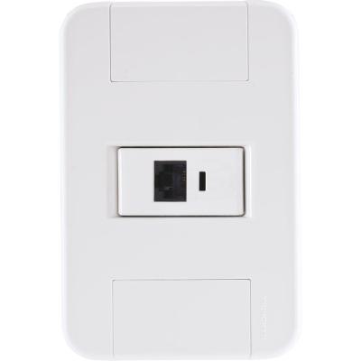 Conjunto 4x2 Com 1 Tomada Telefone Rj11 Tramontina Tablet Branco