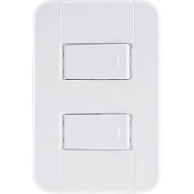 Conjunto 4x2 Com 2 Interruptores Simples 10 A 250 V Tramontina Tablet Branco