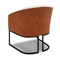 Kit 2 Poltronas Stella Corano Nozes Com Linho Bege A19 Base Industrial Preto - D'Rossi