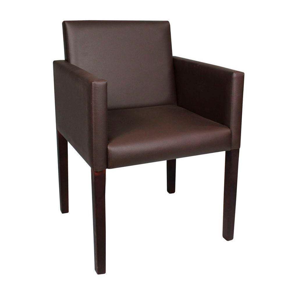 Kit 2 Poltronas Nina Executiva Em Tecido Sintético - Marrom - Cor: Marrom - 3