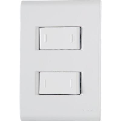 Conjunto 4x2 Com 2 Interruptores Paralelos Tramontina Liz 10 A 250 V Branco