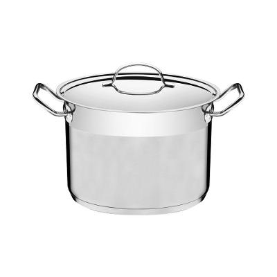 Caldeirão Tramontina Professional Em Aço Inox Fundo Triplo C/ Tampa Plana Detalhe Satinado 24Cm 7,8L