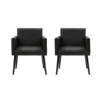 Kit 2 Poltronas Luca Estilo Retrô Decorativa - Preto - Cor: Preto - 1