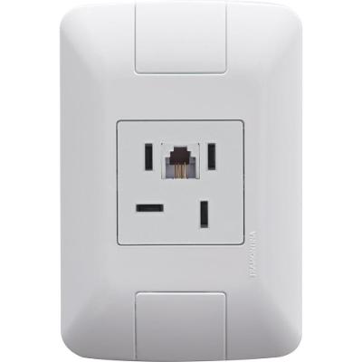 Conjunto 4x2 Com 1 Tomada Telefone 4p E Rj11 Tramontina Aria Branco