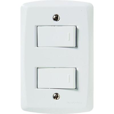 Conjunto 4x2 Com 2 Interruptores Simples 10 A 250 V Tramontina Lux2 Branco