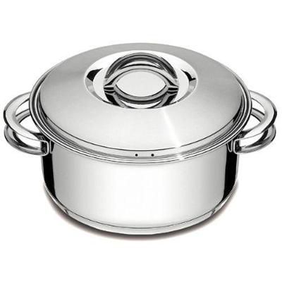Caçarola Tramontina Solar Rasa Em Aço Inox Fundo Triplo Com Tampa E Alças 20 Cm 2,9 L