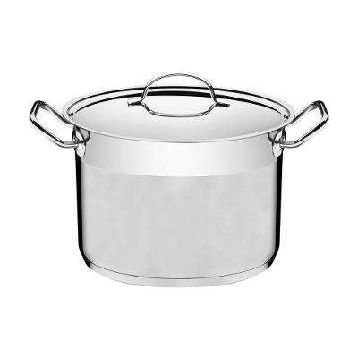 Caldeirão Professional Em Aço Inox Fundo Triplo Com Tampa Plana Detalhe Satinado 28Cm 11,9 L