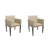 Kit 2 Poltronas Nina Executiva Em Tecido Sintético - Bege - Cor: Bege - 1