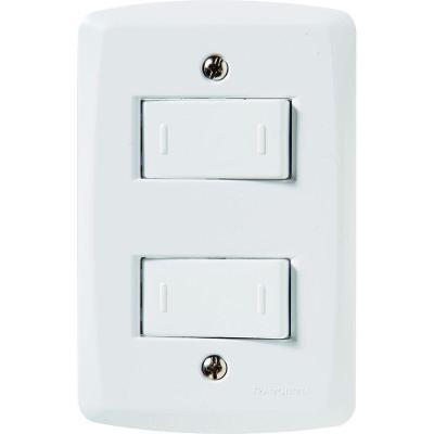 Conjunto 4x2 Com 2 Interruptores Paralelos 10 A 250 V Tramontina Lux2 Branco
