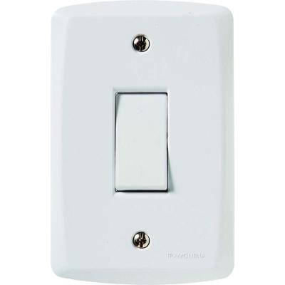 Conjunto 4x2 Com 1 Interruptor Bipolar Simples 10 A 250 V Tramontina Lux2 Branco