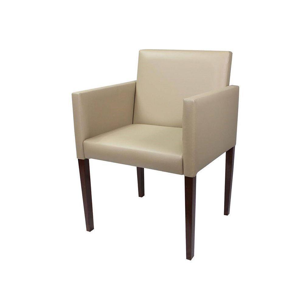 Kit 2 Poltronas Nina Executiva 1 Lugar Tecido Sintético Pé Aberto - Bege - Cor: Bege - 3