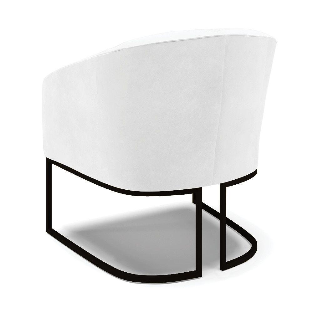 Kit 2 Poltronas Stella Corano Base Industrial Preto - D'Rossi Cor Branco - 5