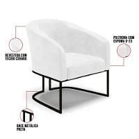 Kit 2 Poltronas Stella Corano Base Industrial Preto - D'Rossi Cor Branco