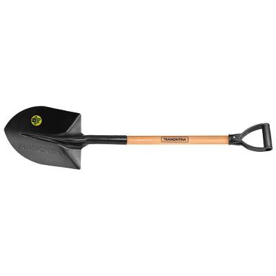 Pa De Bico Tramontina Em Aço Com Cabo De Madeira 71 Cm Com Empunhadura Plastica Curva Ergonomica
