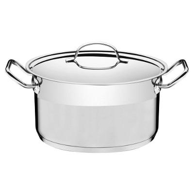Caçarola Tramontina Professional Funda Em Aço Inox Fundo Triplo Com Tampa Plana 28 Cm 8,4 L