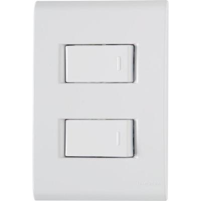 Conjunto 4x2 Com 2 Interruptores Simples Tramontina Liz 10 A 250 V Branco