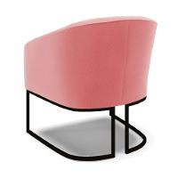 Kit 2 Poltronas Stella Suede Base Industrial Preto - D'Rossi Cor Rose - 5