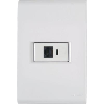 Conjunto 4x2 Com 1 Tomada Telefone Rj11 Tramontina Liz Branco