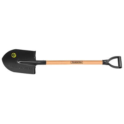 Vanga Com Ponta Tramontina 402-00 Em Aço Com Cabo De Madeira 71 Cm Plastica Reta Ergonomica