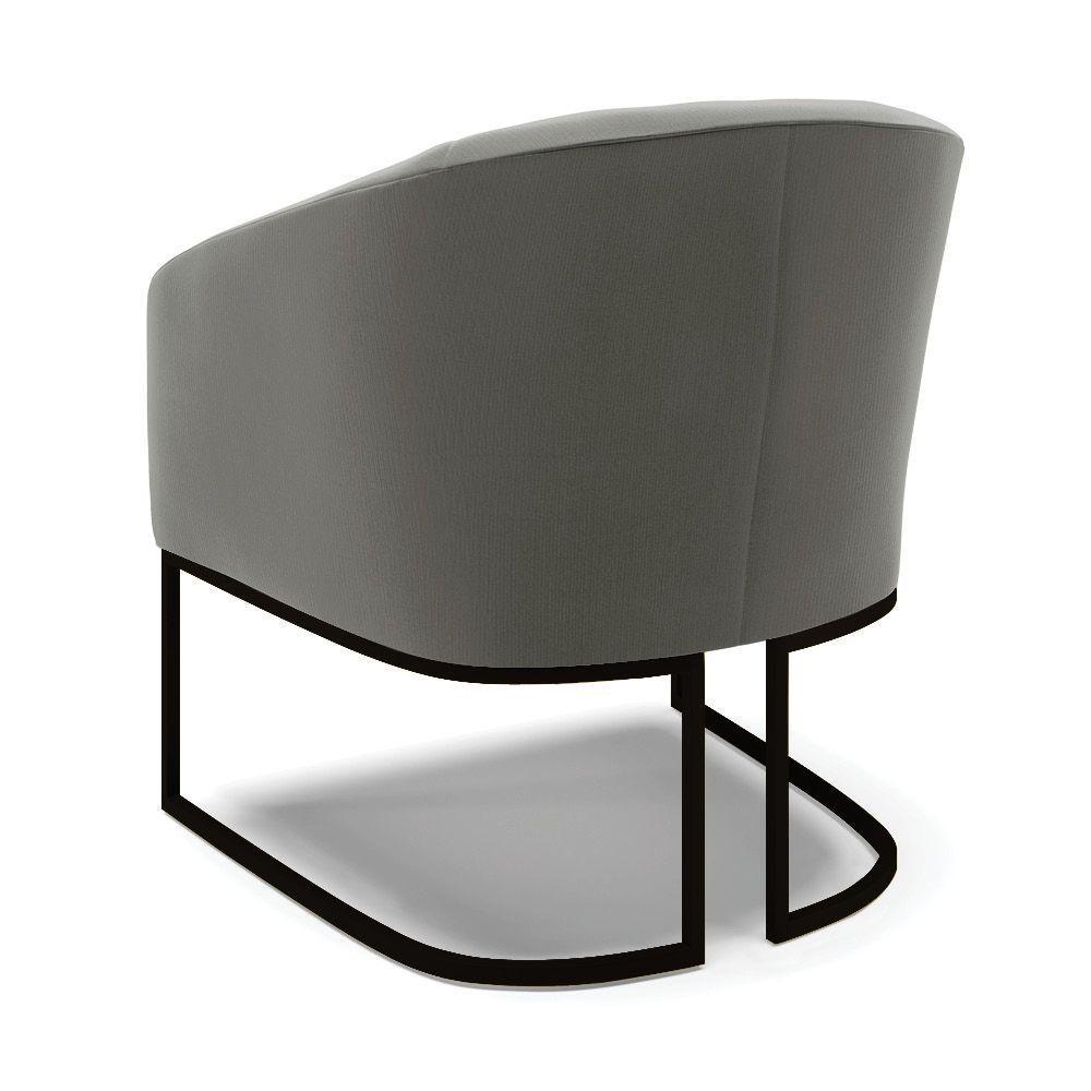 Kit 2 Poltronas Stella Suede Grafite Base Industrial Preto - D'Rossi - 5