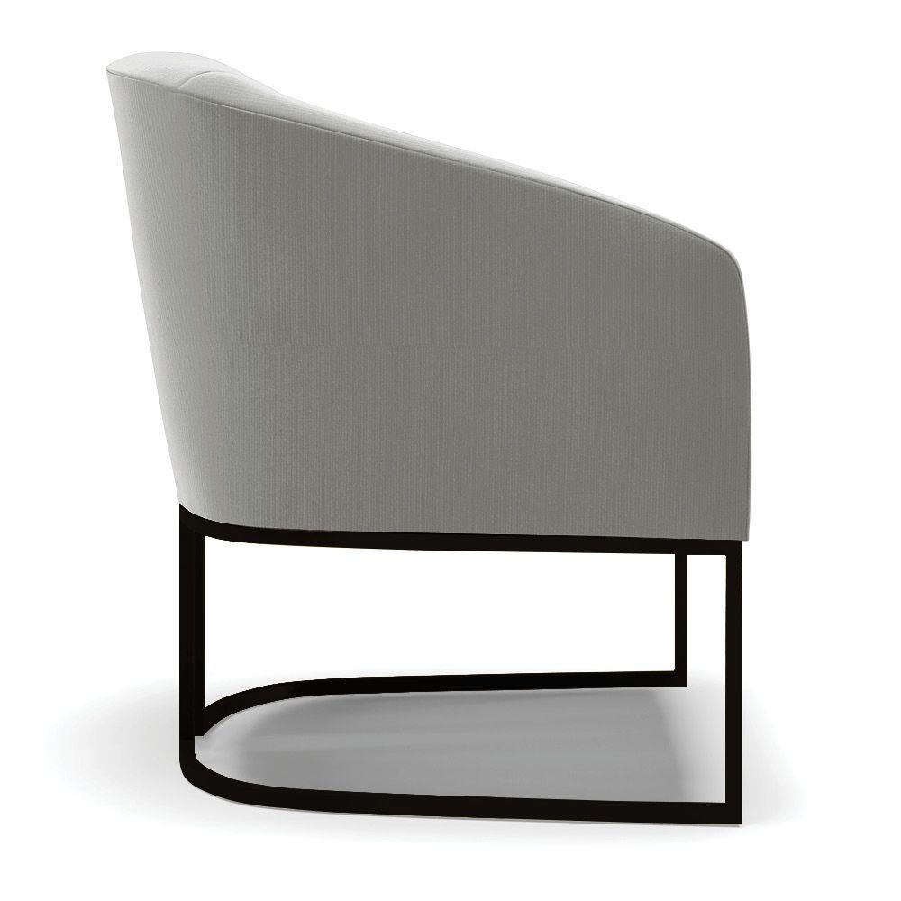 Kit 2 Poltronas Stella Suede Grafite Base Industrial Preto - D'Rossi - 6