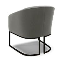 Kit 2 Poltronas Stella Suede Grafite Base Industrial Preto - D'Rossi - 5