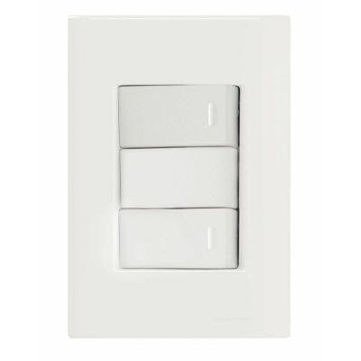 Conjunto 4x2 Com 2 Interruptores Simples 10 A 250 V Tramontina Giz Branco