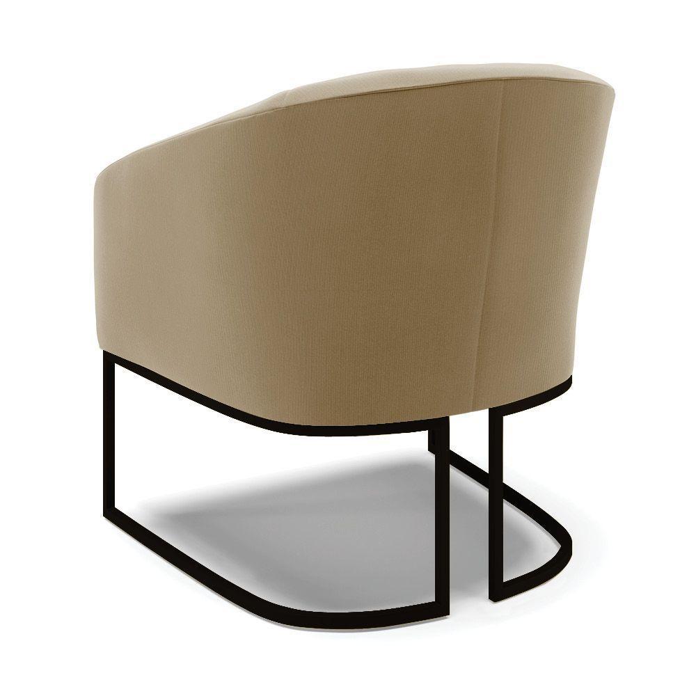 Kit 2 Poltronas Stella Suede Base Industrial Preto - D'Rossi Cor Marrom Rato - 5