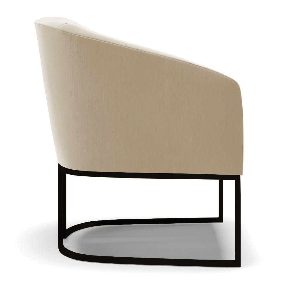 Kit 2 Poltronas Stella Suede Base Industrial Preto - D'Rossi Cor Marrom Rato - 6