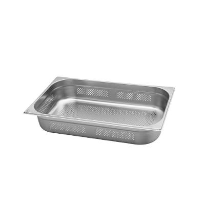 Cuba Perfurada Tramontina 1-1 Em Aço Inox Sem Alças Profundidade 100 Mm - Aço 201