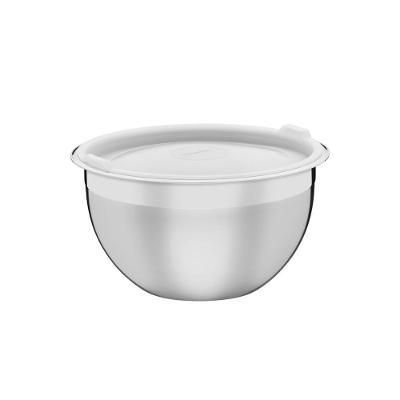 Recipiente Tramontina Cucina Em Aço Inox Com Tampa Plastica Preparar E Servir 20 Cm 3 L