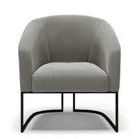 Kit 2 Poltronas Stella Suede Base Industrial Preto - D'Rossi Cor Grafite - 7