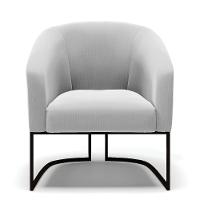 Kit 2 Poltronas Stella Suede Base Industrial Preto - D'Rossi Cor Cinza - 7