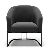 Kit 2 Poltronas Stella Suede Base Industrial Preto - D'Rossi Cor Preto - 7