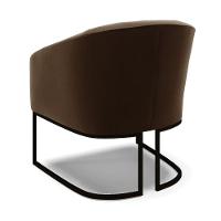 Kit 2 Poltronas Stella Suede Base Industrial Preto - D'Rossi Cor Marrom - 5