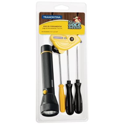 Kit De Ferramentas Tramontina Com Lanterna Chaves De Fenda E Trena 5 Peças